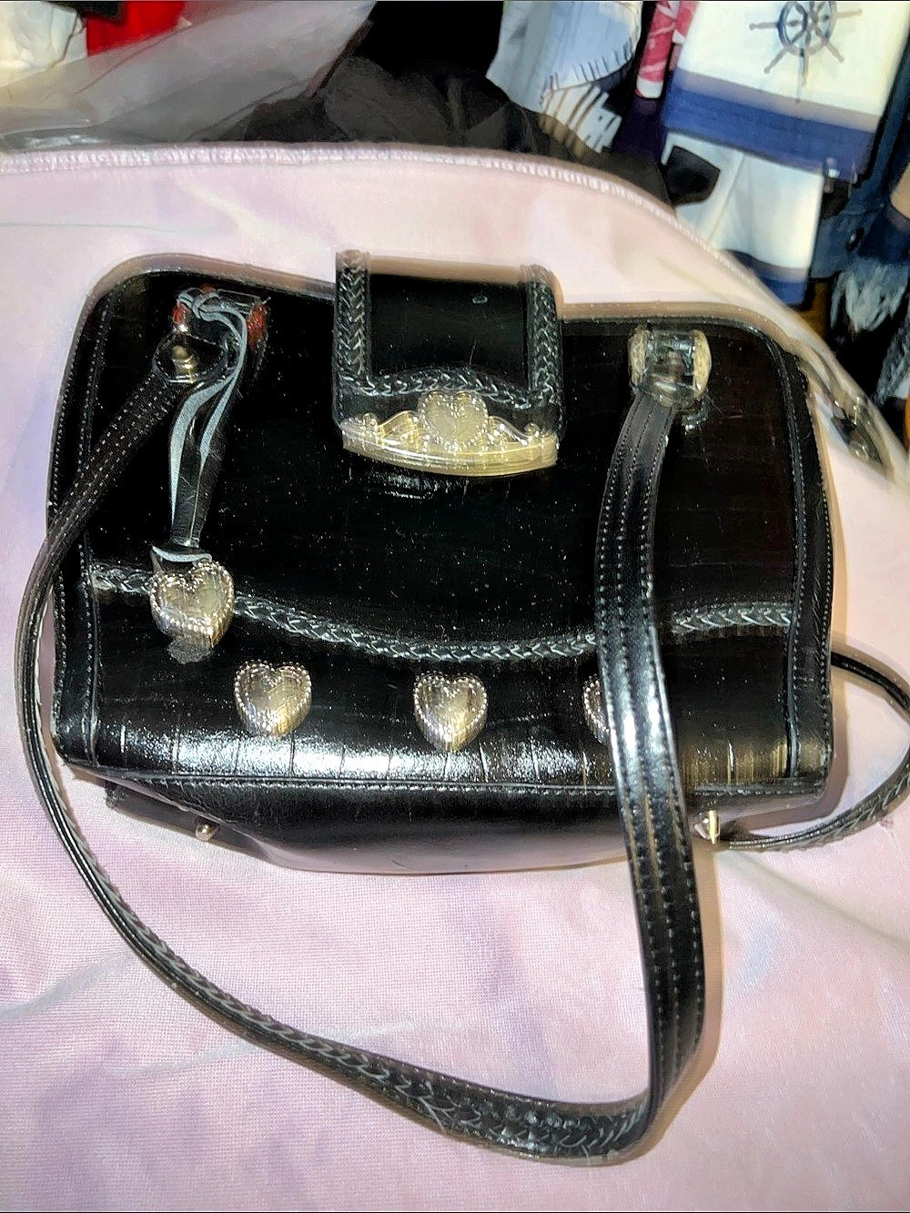 Brighton Black Shoulder Bag with Matching Wallet
